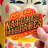 Image 1 of NATURE'S MISTAKES 5" Embroidered Iron-On/Sew-On Sideshow Banner Patch