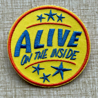 Image 2 of ALIVE ON THE INSIDE 3.5" Embroidered Iron-On/Sew-On Sideshow Banner Patch