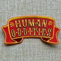Image 2 of HUMAN ODDITIES 5" Embroidered Iron-On/Sew-On Sideshow Banner Patch