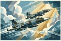 Image 3 of F-104 Starfighter Stampa Fine Art  – stampa Art Déco anni ’30/40'