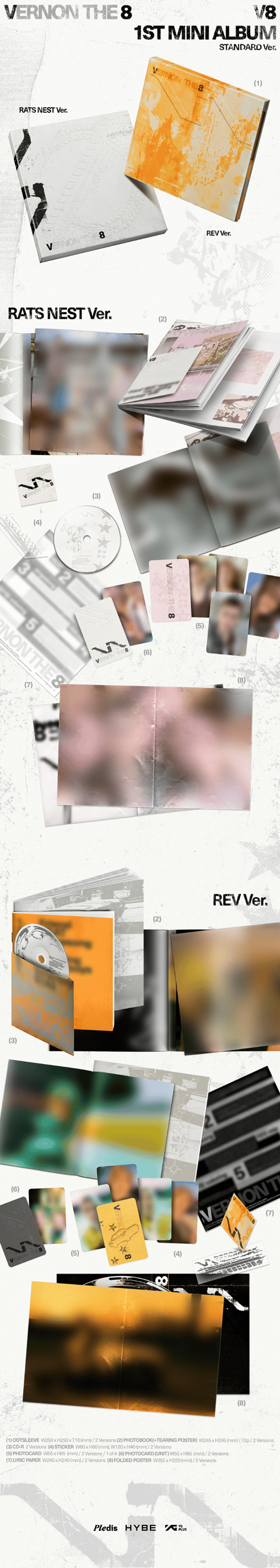 Image of [PRE-ORDER] Seventeen V8 + Weverse Shop POBs