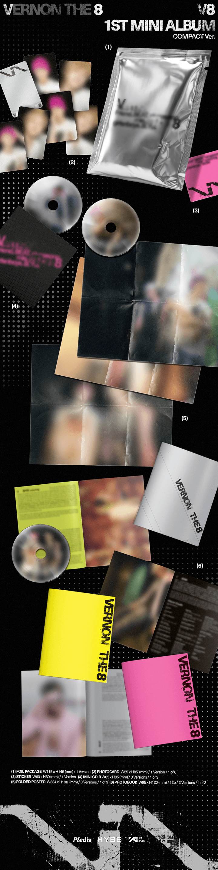 Image of [PRE-ORDER] Seventeen V8 ‘Compact Ver.’ + Weverse Shop POBs