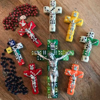 Image 1 of Lousy Crucifix -  handmade lucky dice crucifix 
