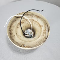 Image 7 of Three Chain Art Deco Ceiling Light, Embossed Glass Flying Swans, #992