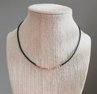 Image 4 of Seed bead necklace with 14k gold bar
