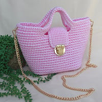 Image 1 of Bolso Rosabel en color Rosado con Detalles Dorados