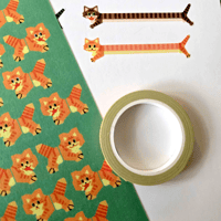 Image 3 of Orange Tabby Washi Tape w/ Matching Sticker Ends!
