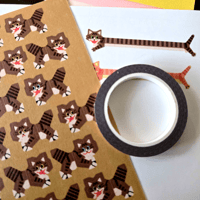 Image 3 of Brown Tabby Washi Tape w/ Matching Sticker Ends!