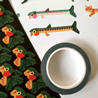 Image 3 of Golden Trout Washi Tape w/ Matching Sticker Ends!