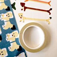 Image 3 of White Stoat Washi Tape w/ Matching Sticker Ends!