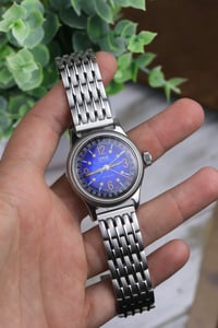 Image 3 of 1990s Oris Big Crown Pointer Date 7463 - Rare Blue Guilloche Dial - Automatic - Freshly Serviced