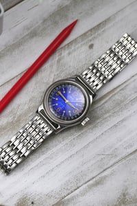 Image 2 of 1990s Oris Big Crown Pointer Date 7463 - Rare Blue Guilloche Dial - Automatic - Freshly Serviced