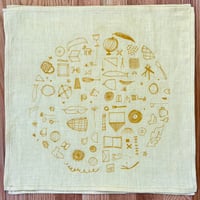 Image 2 of Set of 2 "Bird-Fish" Linen Napkins  Weld
