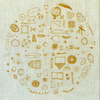 Image 1 of Set of 2 "Bird-Fish" Linen Napkins  Weld
