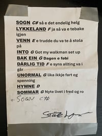 Setliste Fjørarock (signert)
