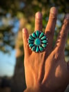 Full Turquoise cluster ring.