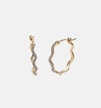 Image 1 of Pave Wave Hoop Earring