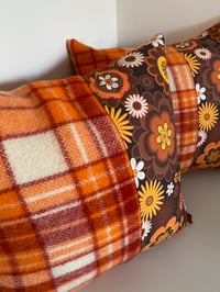 Image 3 of Orange Flower Power Cushions