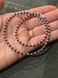 Image 2 of Dainty red garnet necklace 