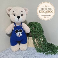 Osito Tejido a Mano con Overol bordado (Personalizable)