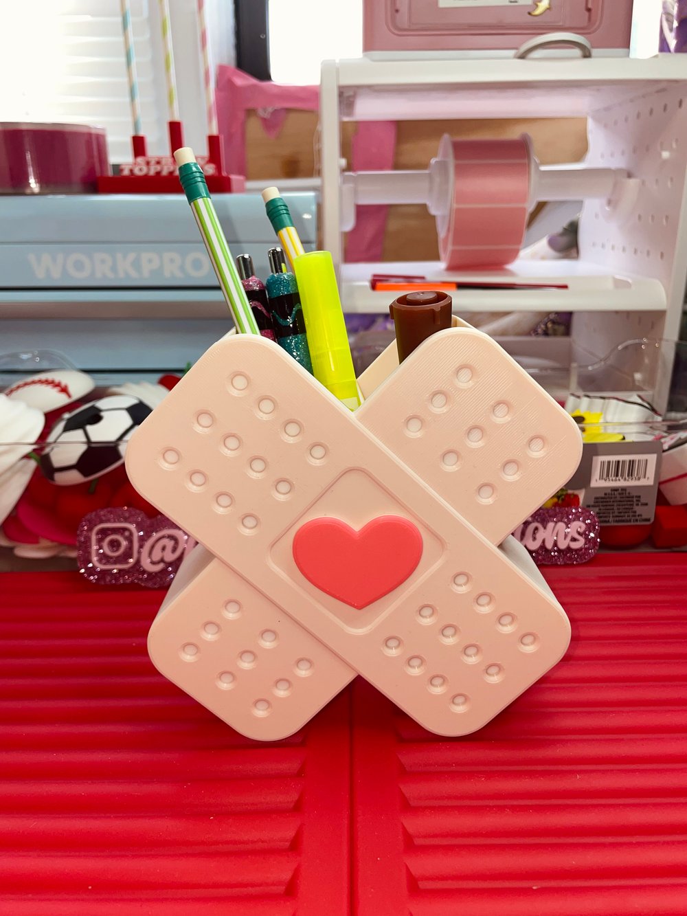 Image of Heart bandage pen/pencil holder