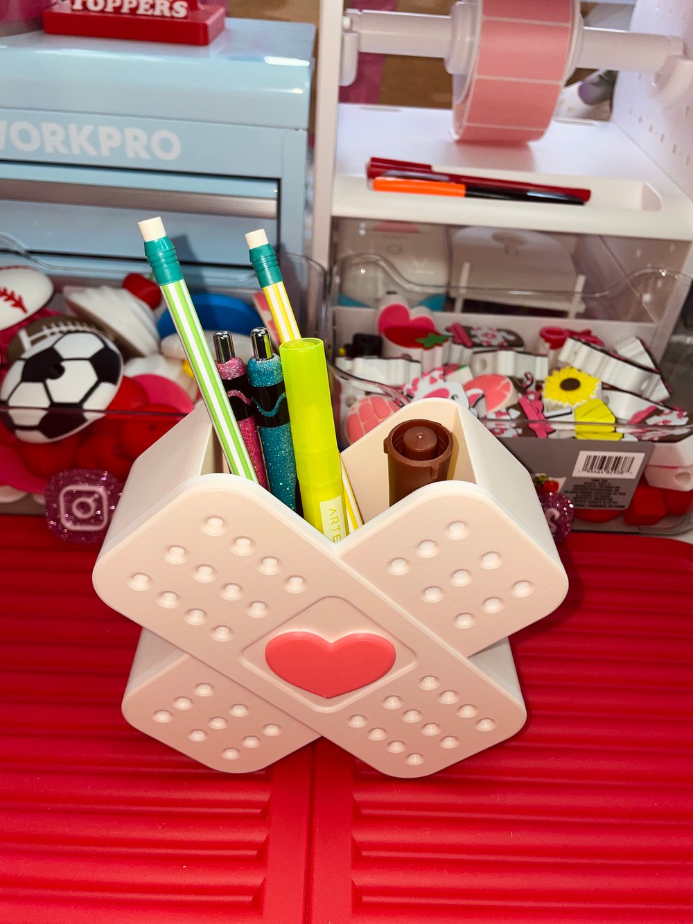 Image of Heart bandage pen/pencil holder
