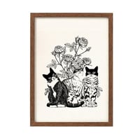 Image 2 of Lámina Three cats and flowers de Laura Agustí