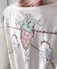 Image 2 of Upcycled Vintage Embroidered Table Cloth Bohemian Top