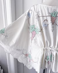 Image 4 of Upcycled Vintage Embroidered Table Cloth Bohemian Top