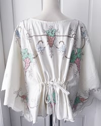 Image 5 of Upcycled Vintage Embroidered Table Cloth Bohemian Top