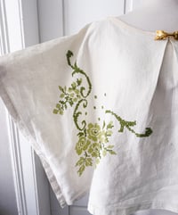 Image 4 of Upcycled Linen Table Cloth Bohemian Crop Top