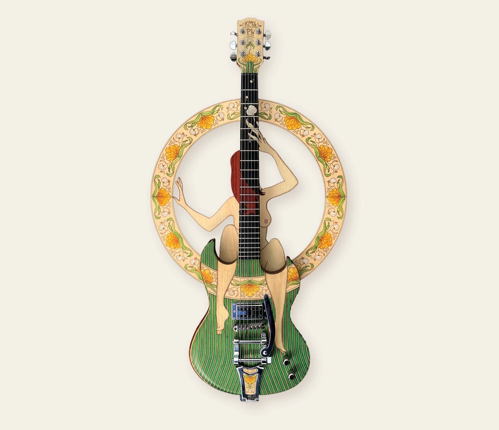 Image of Lizzie, sculpture originale et guitare de luthier artisanale