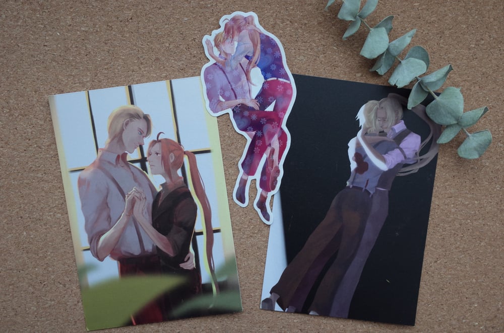 Image of 2 HeiEd Postcards + 1 sticker (holo Vinyl)