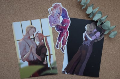 Image of 2 HeiEd Postcards + 1 sticker (holo Vinyl)
