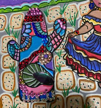 Image 5 of Mixed media painting of a Fiesta with Señorita