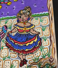 Image 7 of Mixed media painting of a Fiesta with Señorita