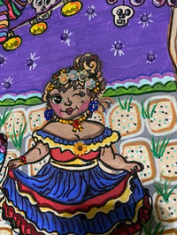 Image 8 of Mixed media painting of a Fiesta with Señorita