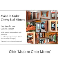 Image 2 of Custom Made to order Live Edge Cherry Burl Mirror 