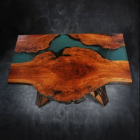 Image 2 of One-of-a-Kind Cherry Burl Epoxy River Table -