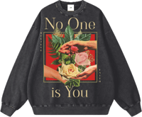 Image 1 of Oversized Snow Washed "NOIY" Sweatshirt - Black 360gsm|10.6oz