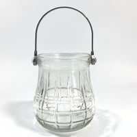 Image 1 of Seau à glaçons en verre rétro et anse en chrome - seau à glace vintage 1960 - 1970
