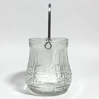 Image 2 of Seau à glaçons en verre rétro et anse en chrome - seau à glace vintage 1960 - 1970