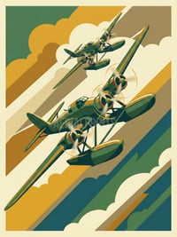 Image 3 of Stampa Fine Art coppia di Cant Z506 "Airone"  
