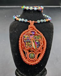 Image 1 of Rainbow Aura Quartz Pendant/Necklace with matching Bracelet 