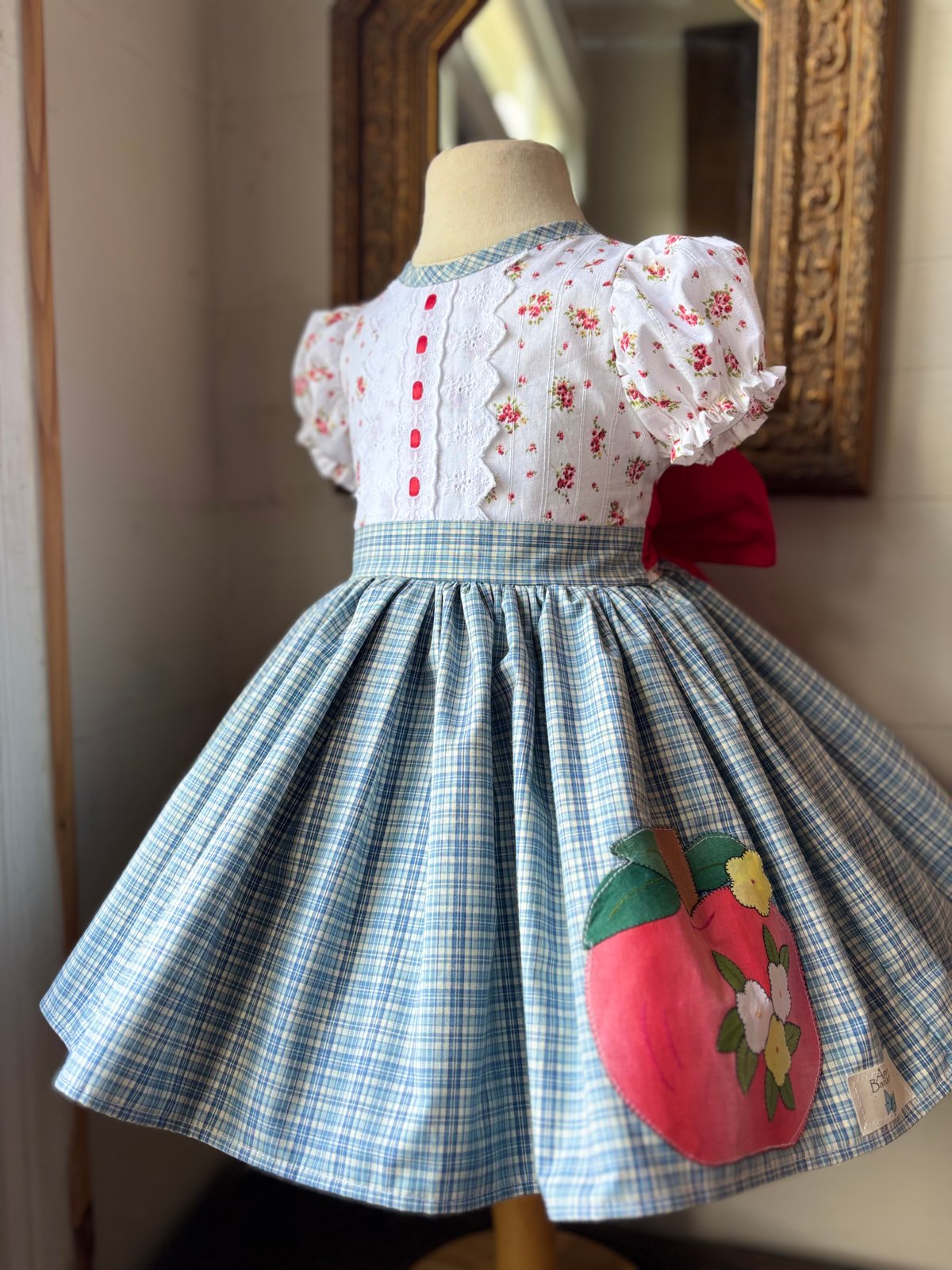 Image of Apple Dress Bright Red Floral