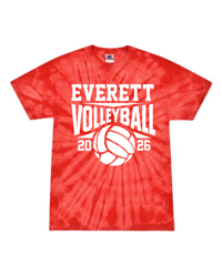 Everett Volleyball Tye Dye TShirt Design 1
