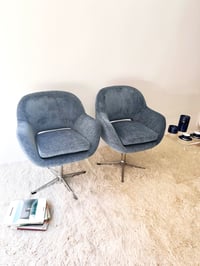 Image 3 of SILLONES “HUEVO” GIRATORIOS AZULES, AÑOS 70