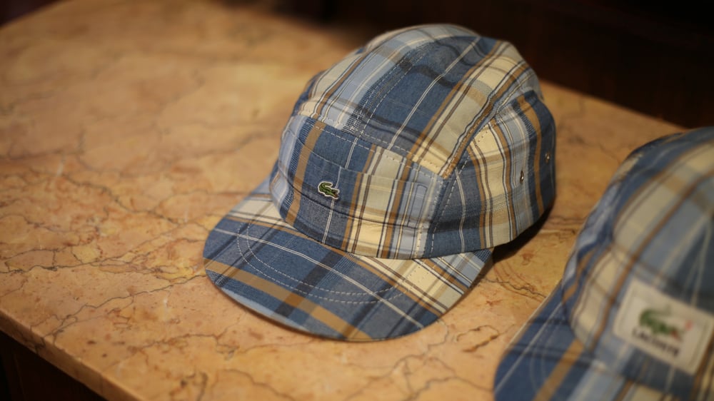 Image of Upcycled Lacoste Blue Tartan 5 Panel