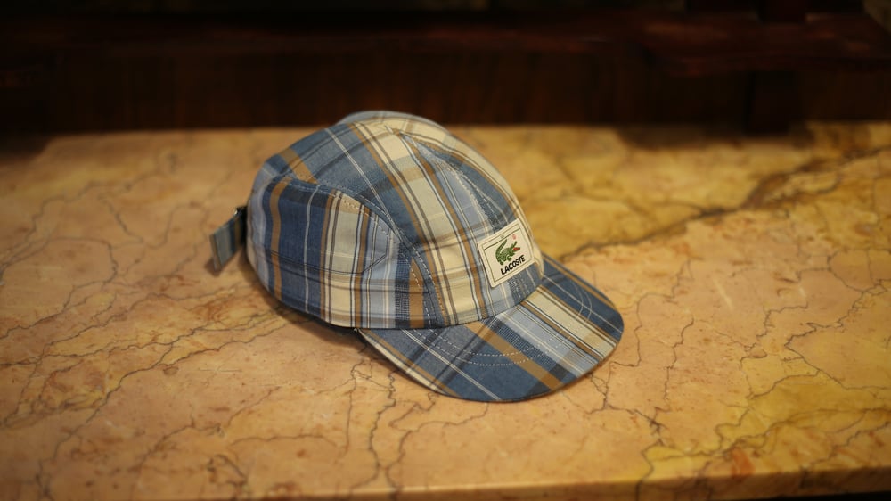 Image of Upcycled Lacoste Blue Tartan 4 Panel