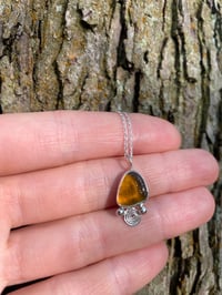 Image 2 of Amber sea glass necklace